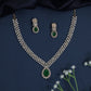 Gj Necklace with Woven Crystal Rows and Center Pendant