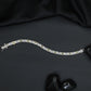 Rhodium Bracelet with Alternating Elongated and Rectangular Links