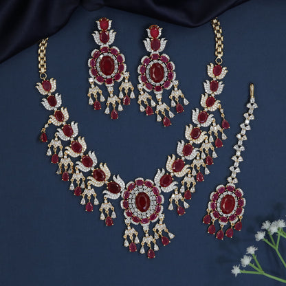 Designer Gj necklace with sculpted gemstone arrangement