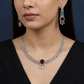 Classic rhodium Choker adorned with luminous gemstones