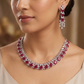 Luxe rhodium necklace with bold centerpiece detailing