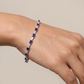 Rhodium Bracelet with Rectangular Links and Bar Connectors