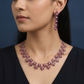 Grand rhodium necklace with radiant floral centerpiece brilliance
