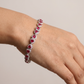 Rhodium Bracelet with Heart Links in a Continuous Arrangement