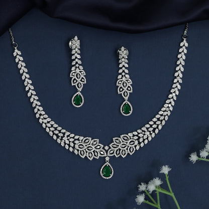 Heritage rhodium necklace showcasing couture gemstone artistry