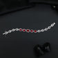 Polished rhodium bracelet with bordered highlights