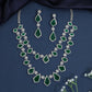 Premium rhodium necklace featuring gemstone‑studded framework