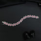Leaf Link Rhodium Bracelet with Framed Border Detailing