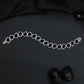 Leaf Link Rhodium Bracelet with Framed Border Detailing