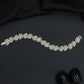 Leaf Link Rhodium Bracelet with Framed Border Detailing