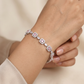 Regal rhodium bracelet with square link sequence