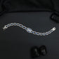 Noble rhodium bracelet with ornamental rectangular detailing