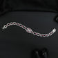 Noble rhodium bracelet with ornamental rectangular detailing