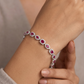 Refined rhodium bracelet with radiant bordered panels