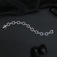 Artisan rhodium bracelet showcasing alternating square links