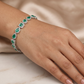 Premium rhodium bracelet with ornamental oval craftsmanship