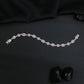 Glam rhodium bracelet with ornamental oval and rectangular artistry