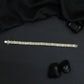 Rhodium Bracelet Featuring Alternating Rectangular Elements and Square Connectors