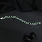 Elegant Rhodium Bracelet with Structured Cushion Link Arrangement
