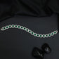 Contemporary Rhodium Bracelet with Rounded Square Link Design
