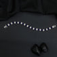 Rhodium Bracelet with Linear Geometric Arrangement and Decorative Connectors