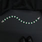 Rhodium Bracelet with Linear Geometric Arrangement and Decorative Connectors