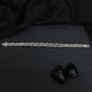 Rhodium Bracelet with Double Row Link Design