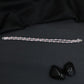 Rhodium Bracelet with Double Row Link Design