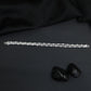 Rhodium Bracelet with Double Row Link Design
