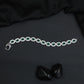 Rhodium Link Bracelet Showcasing Framed Circular Elements