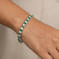 Contemporary Rhodium Bracelet with Repeating Leaf Arrangement