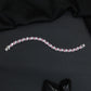 Contemporary Rhodium Bracelet with Repeating Leaf Arrangement