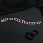 Rhodium Bracelet with Mixed Shape Links and Framed Borders