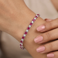 Rhodium Bracelet with Alternating Square Links and Connector Clusters