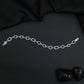 Geometric Link Rhodium Bracelet with Alternating Navette Design