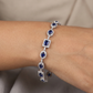 Geometric Link Rhodium Bracelet with Alternating Navette Design