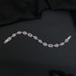 Geometric Link Rhodium Bracelet with Alternating Navette Design
