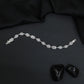 Geometric Link Rhodium Bracelet with Alternating Navette Design