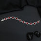 Rhodium Statement Bracelet Featuring Cushion Design and Linked Details