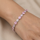 Rhodium Bracelet with Leaf Links and Navette Connectors
