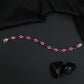 Rhodium Bracelet with Leaf Links and Navette Connectors