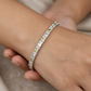 Square Link Rhodium Bracelet with Framed Detailing