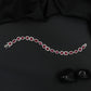 Rhodium Bracelet with Framed Navette Links and Square Stations