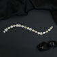 Rhodium Bracelet with Framed Navette Links and Square Stations