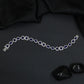 Rhodium Bracelet with Framed Navette Links and Square Stations