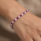 Rhodium Bracelet with Alternating Cushion Stations and Round Connectors