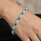 Rhodium Link Bracelet Showcasing Rectangular and Round Halo Elements