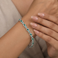 Alternating Teardrop Link Rhodium Bracelet with Refined Detailing