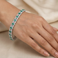 Rhodium Party Wear Bracelet with Oval Link and Floral Cluster Design