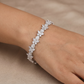 Rhodium Bracelet with Butterfly Crystal Link Design